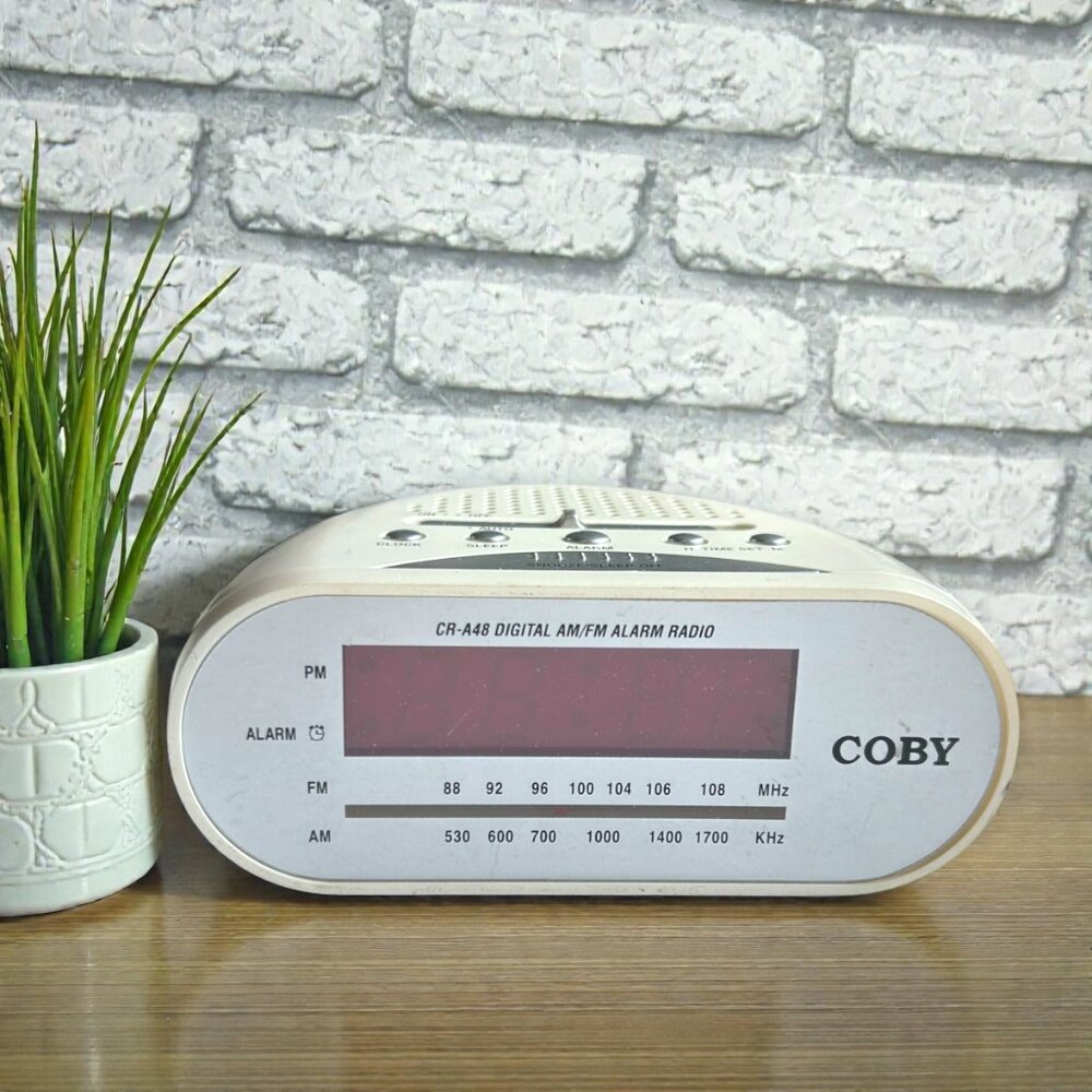COBY DIGITAL AM/FM ALARM CLOCK RADIO #CR-A48 TESTED & WORKING